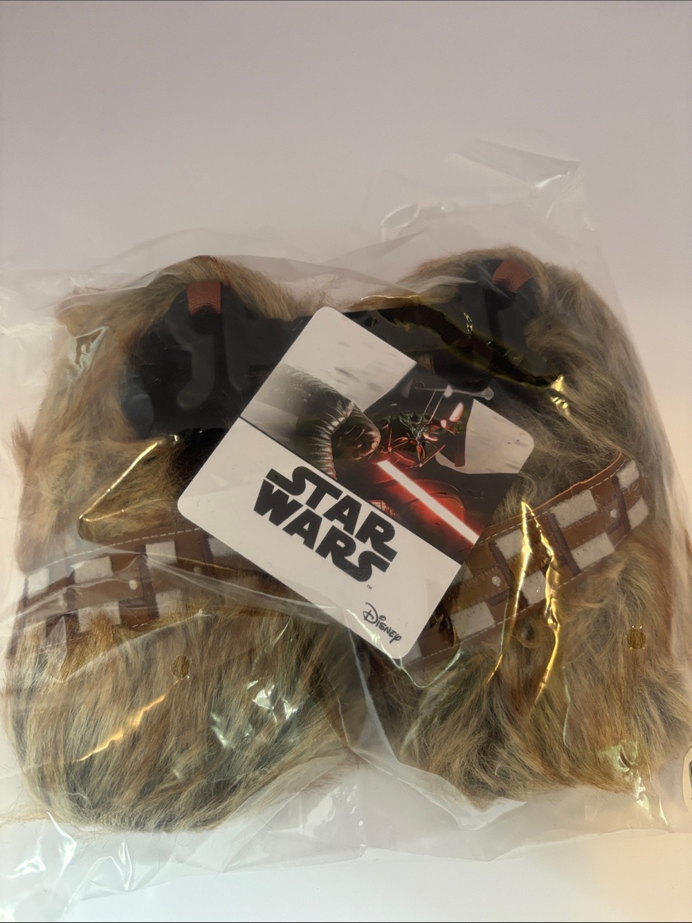 Star Wars Chewbacca Fuzzy Slippers - Brown and Tan Wookie Feet New size S 5-6